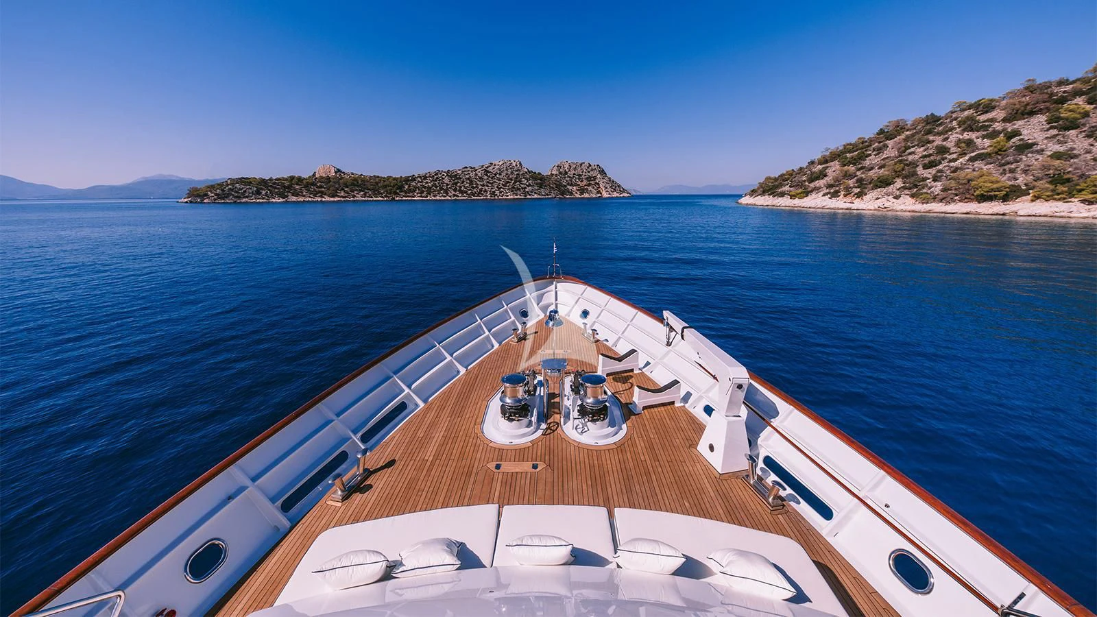 a boat on the water aboard NATALIA V Yacht for Sale