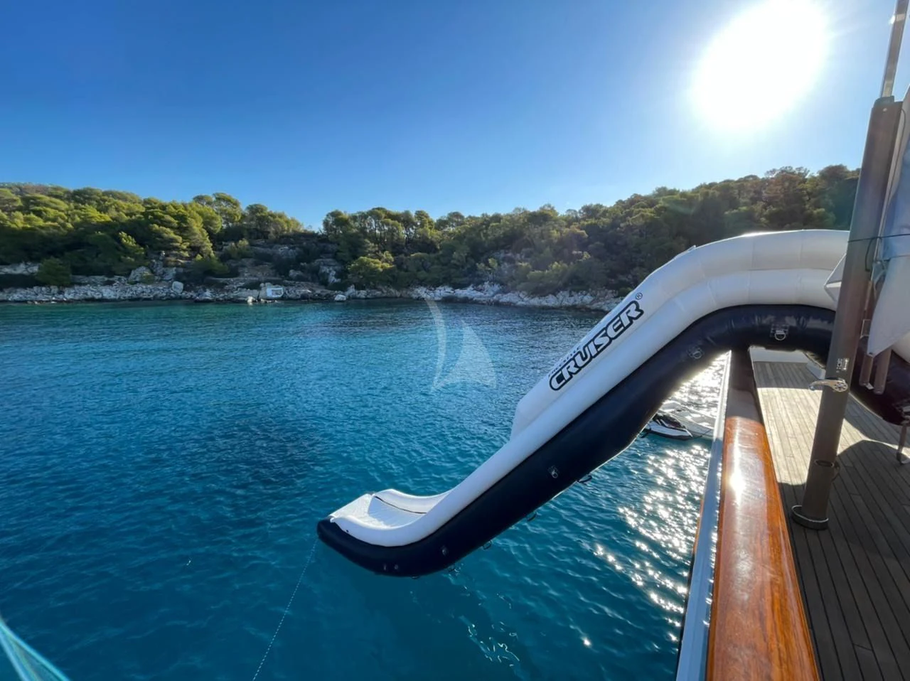 a boat on the water aboard NATALIA V Yacht for Sale