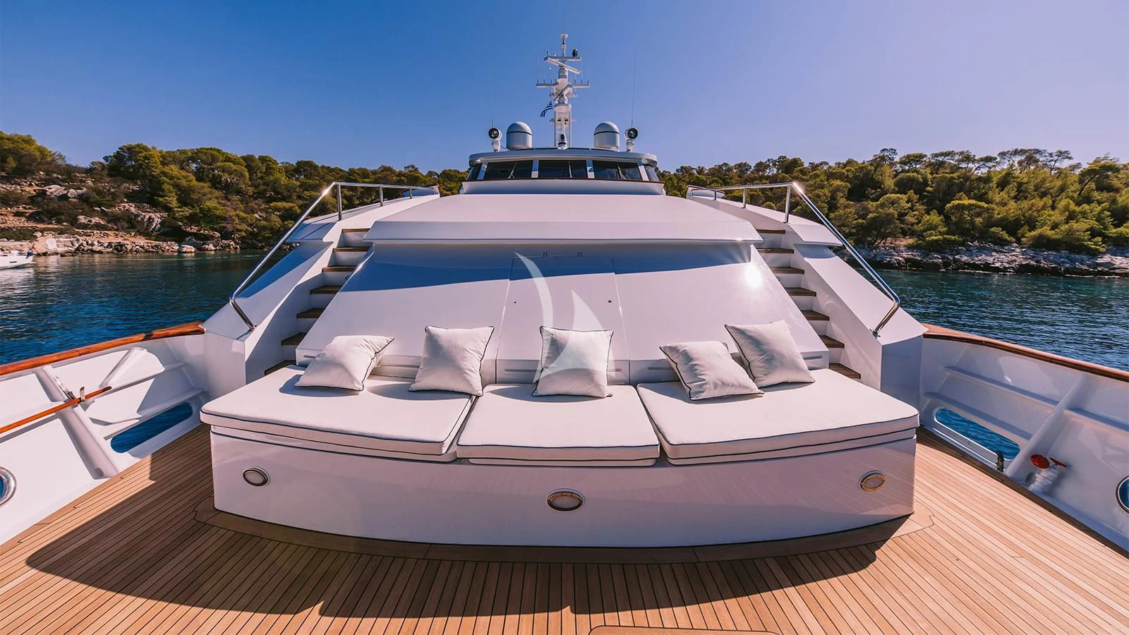 a boat on the water aboard NATALIA V Yacht for Sale