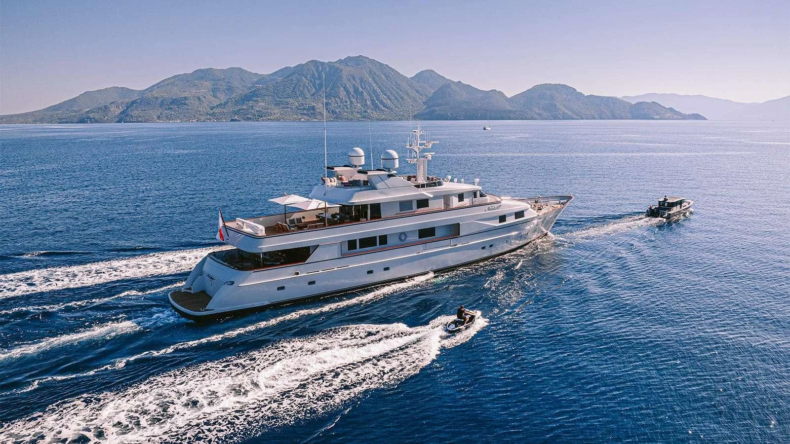a boat in the water aboard NATALIA V Yacht for Sale