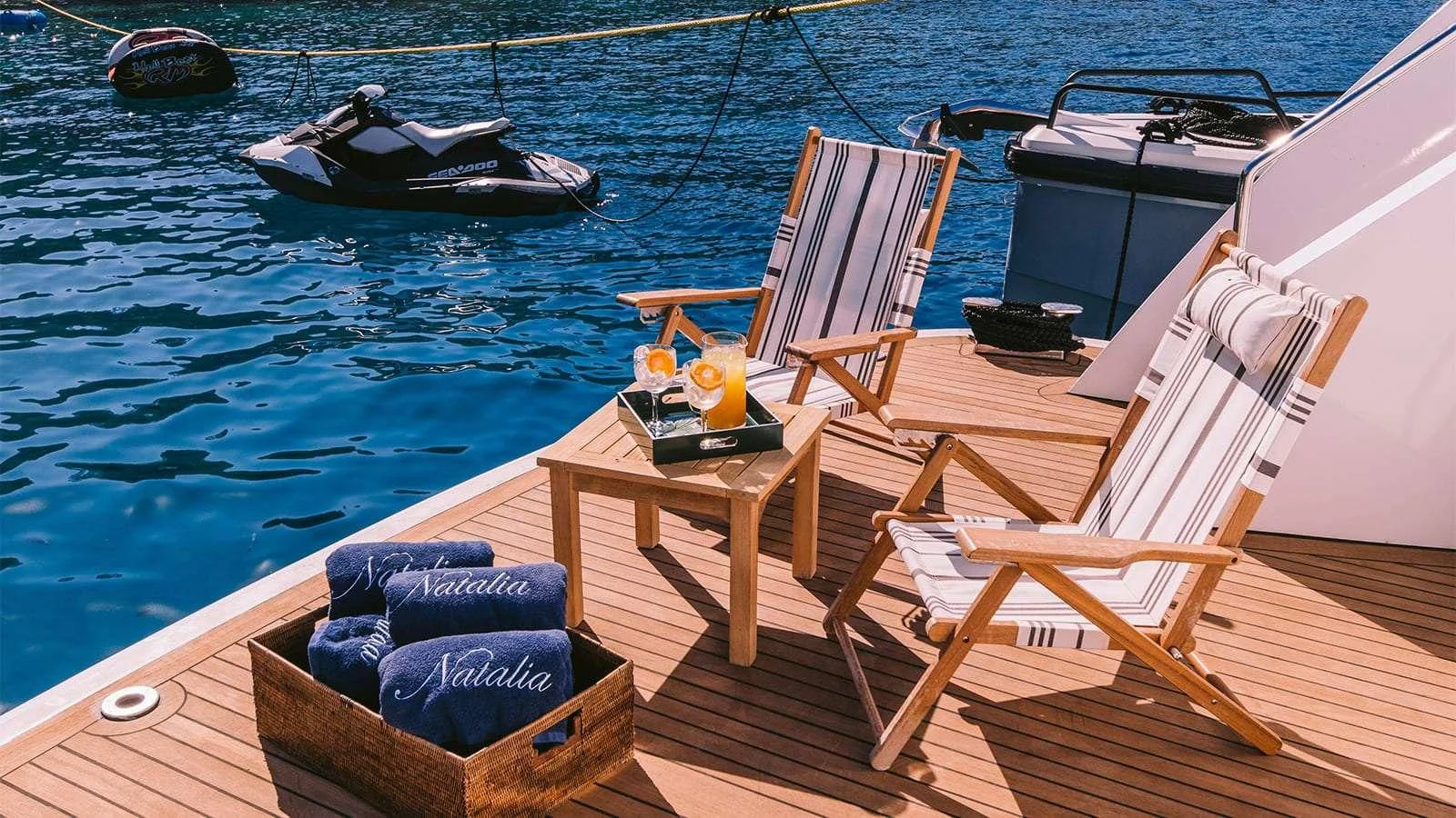 a boat on the water aboard NATALIA V Yacht for Sale