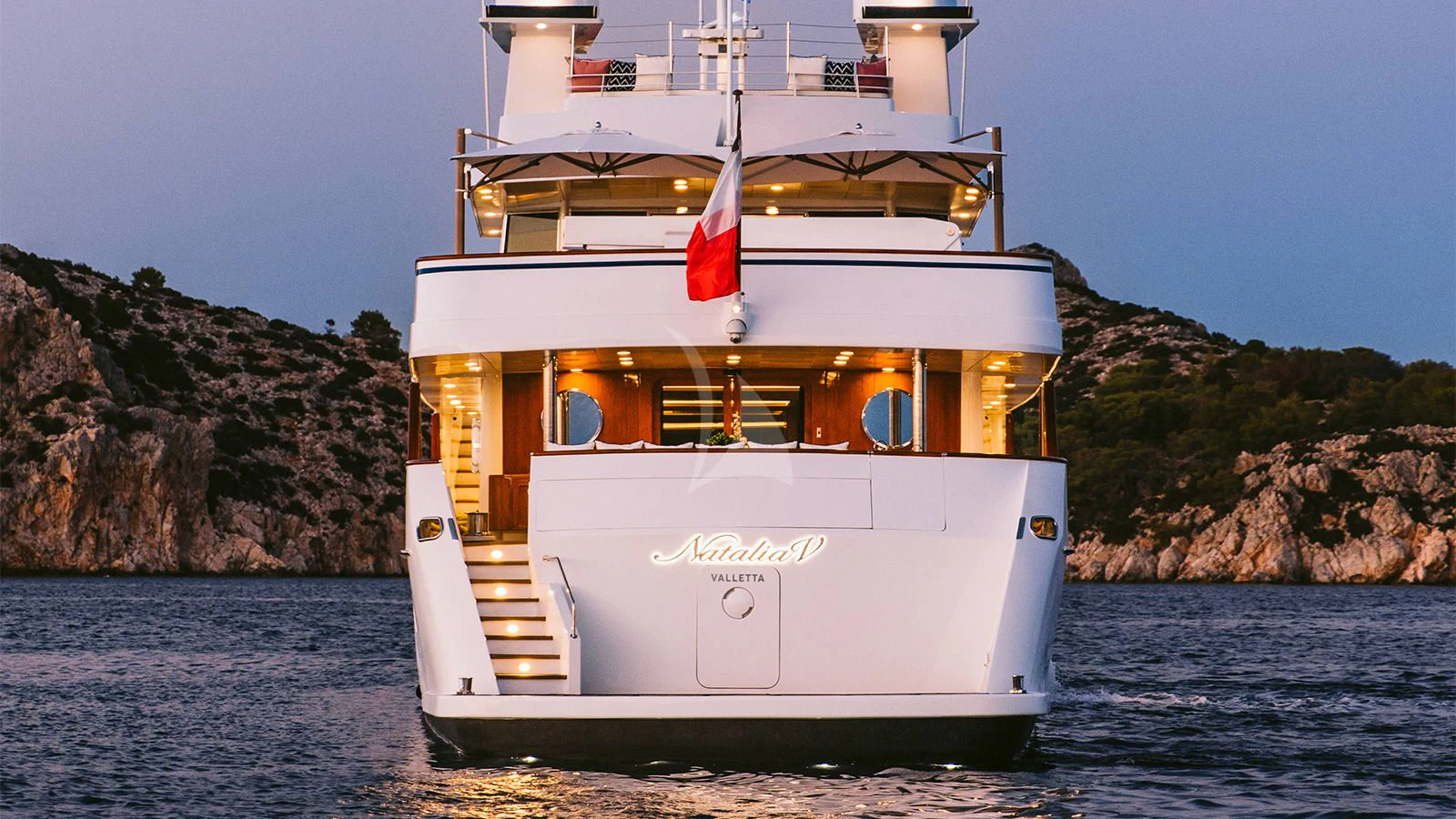 a boat on the water aboard NATALIA V Yacht for Sale