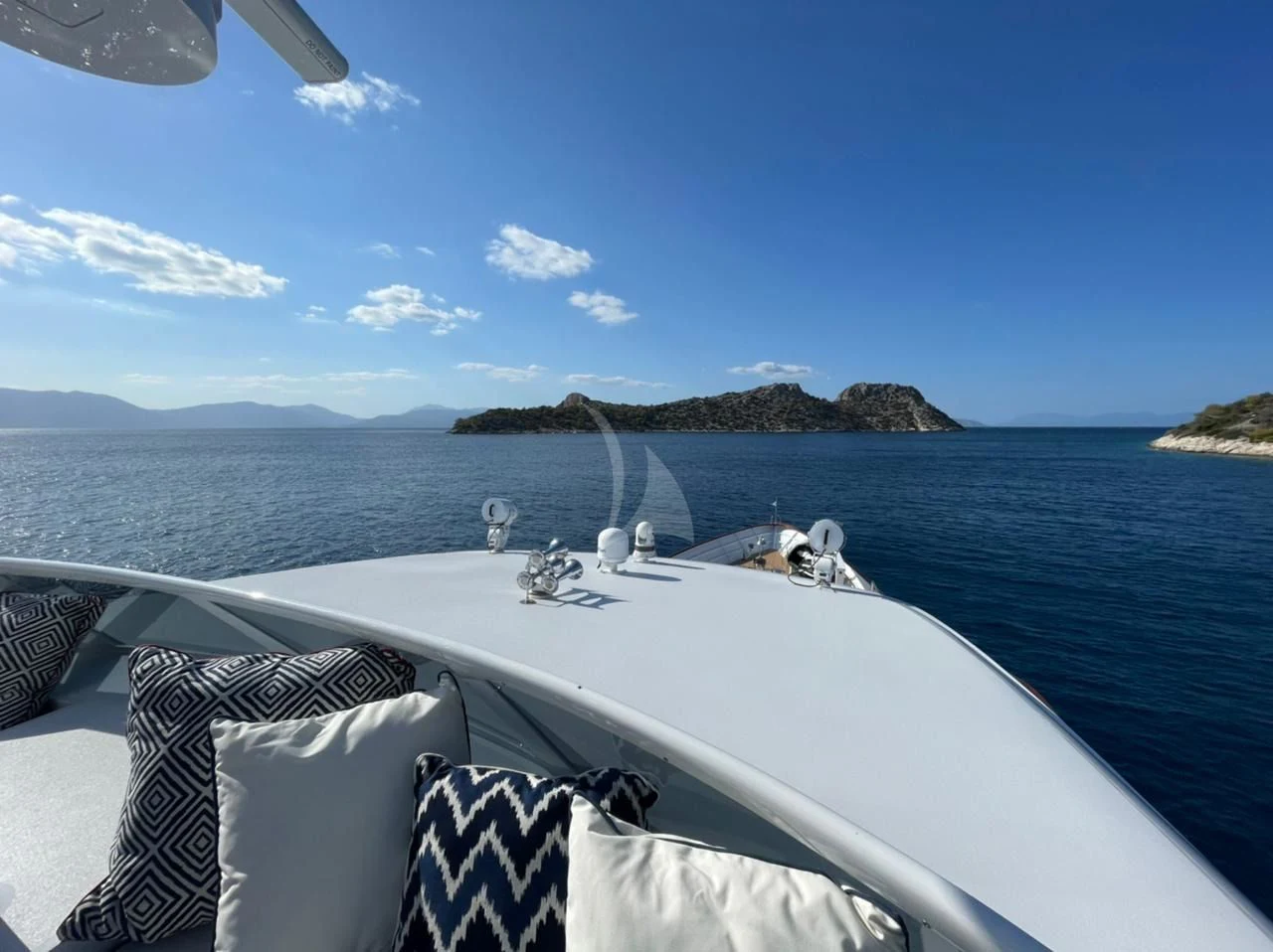 a boat on the water aboard NATALIA V Yacht for Sale