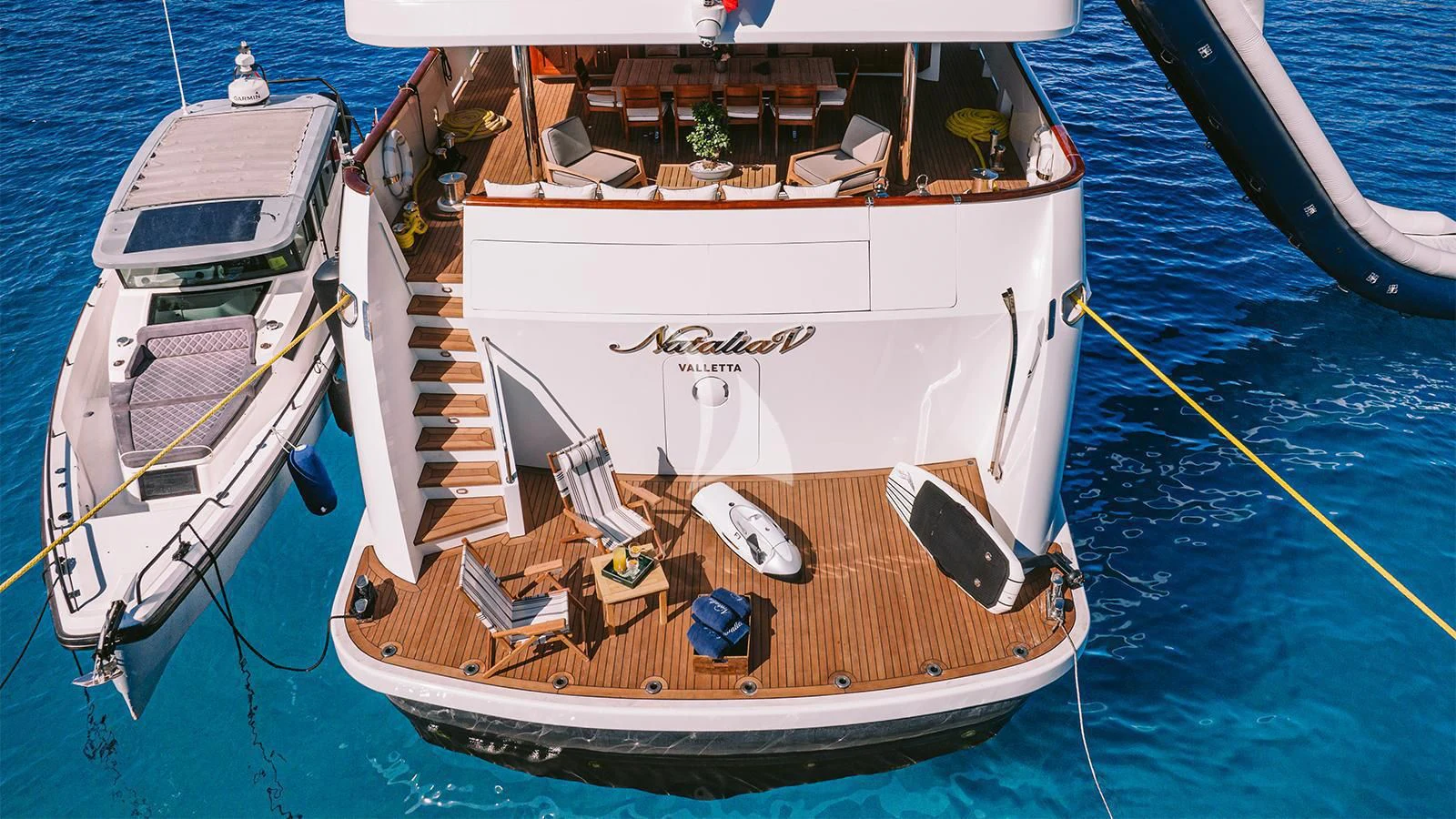 a boat on the water aboard NATALIA V Yacht for Sale