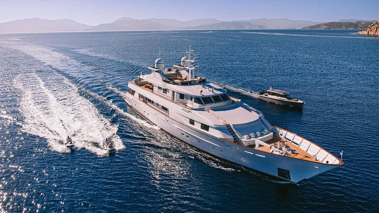a boat on the water aboard NATALIA V Yacht for Sale