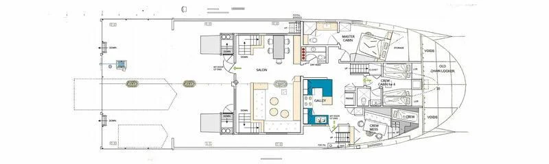 diagram, engineering drawing aboard BASILISK Yacht for Sale