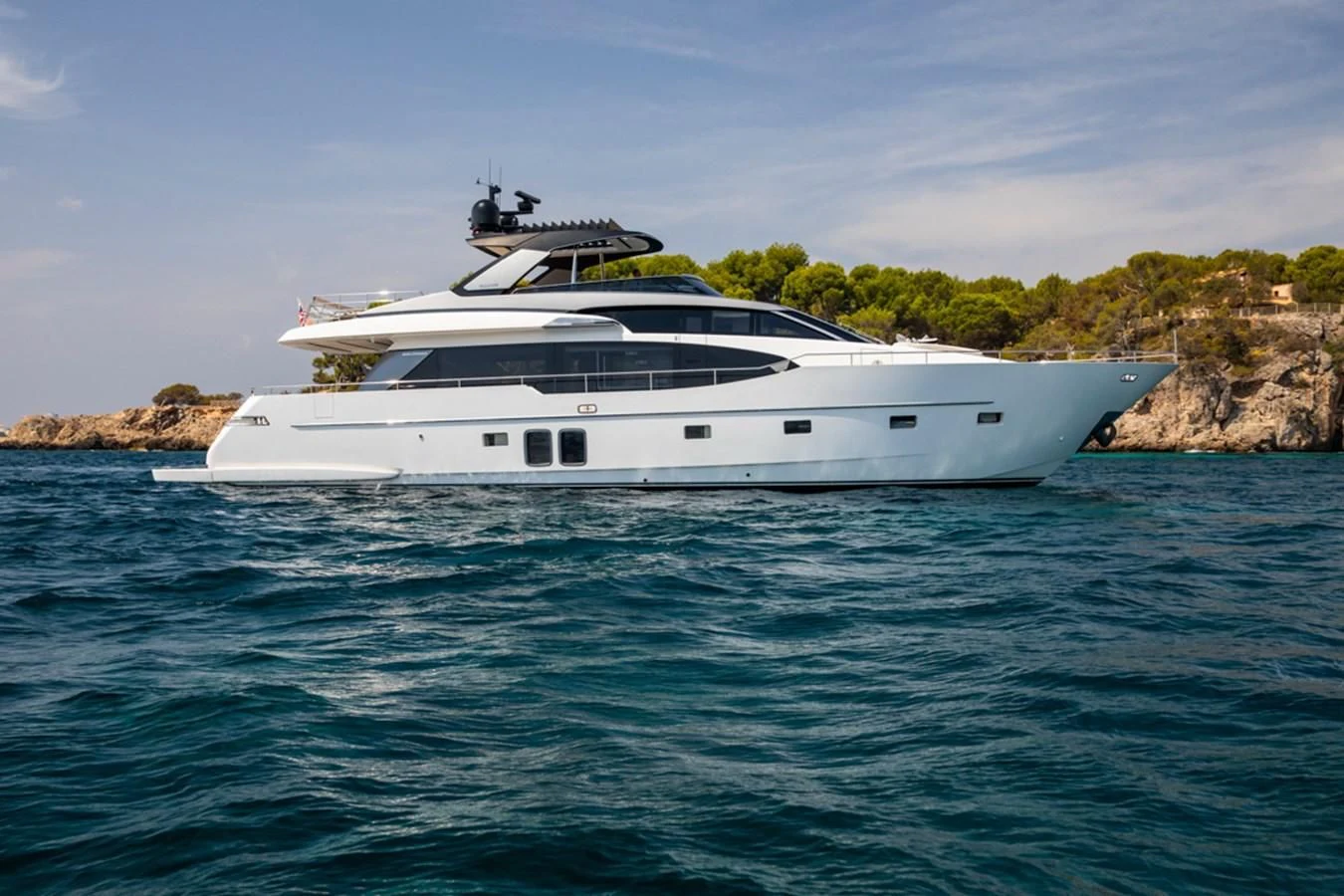a white yacht in the water aboard BALANCE Yacht for Sale