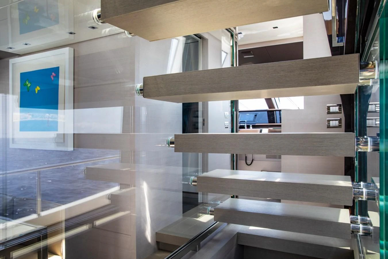 a room with bunk beds aboard BALANCE Yacht for Sale
