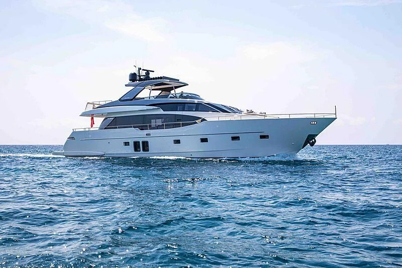 a white yacht in the water aboard BALANCE Yacht for Sale