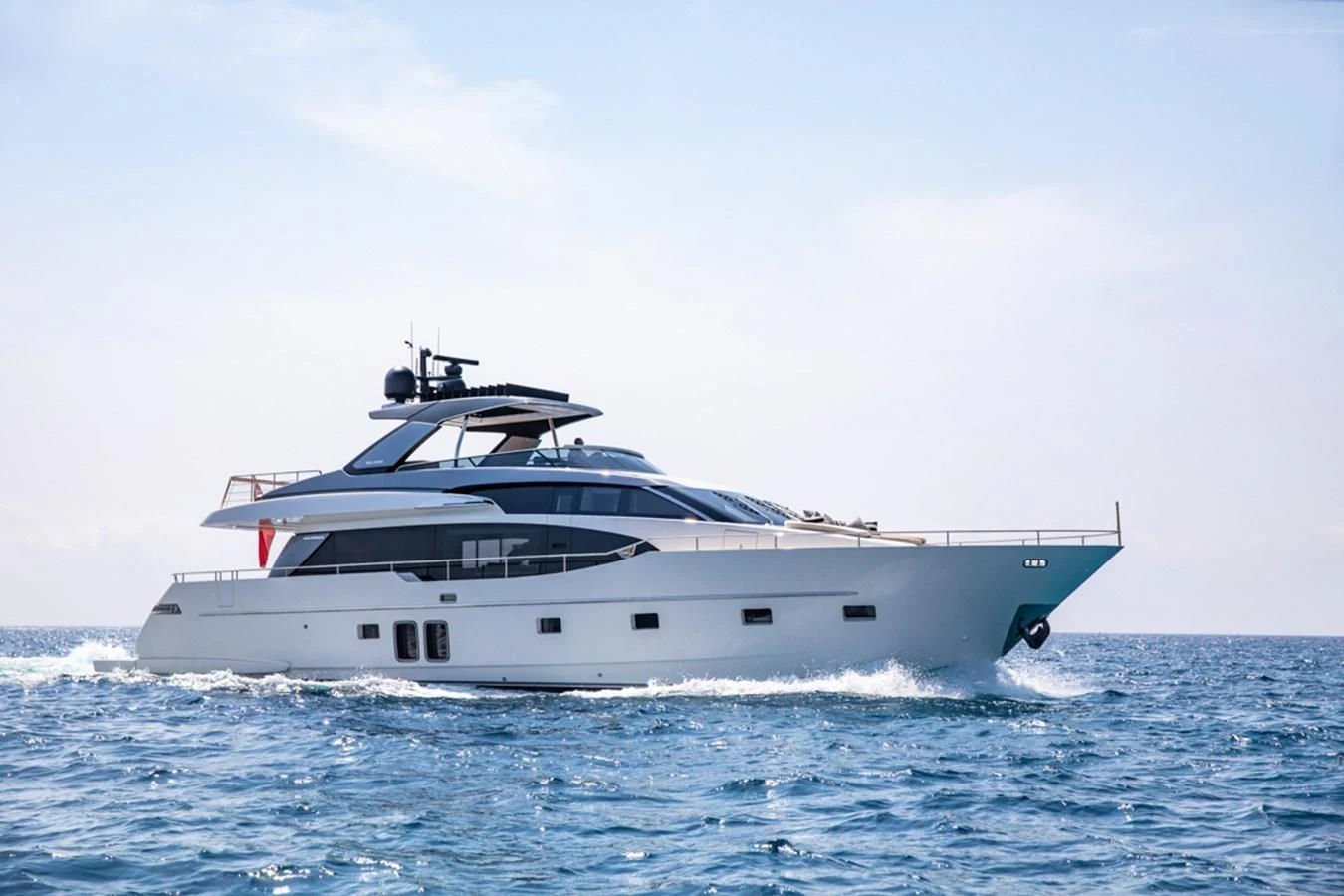 a white yacht in the water aboard BALANCE Yacht for Sale
