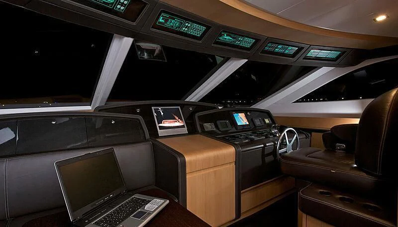 inside of a car aboard HABANO Yacht for Sale