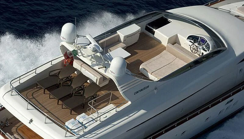 a space ship on the water aboard HABANO Yacht for Sale
