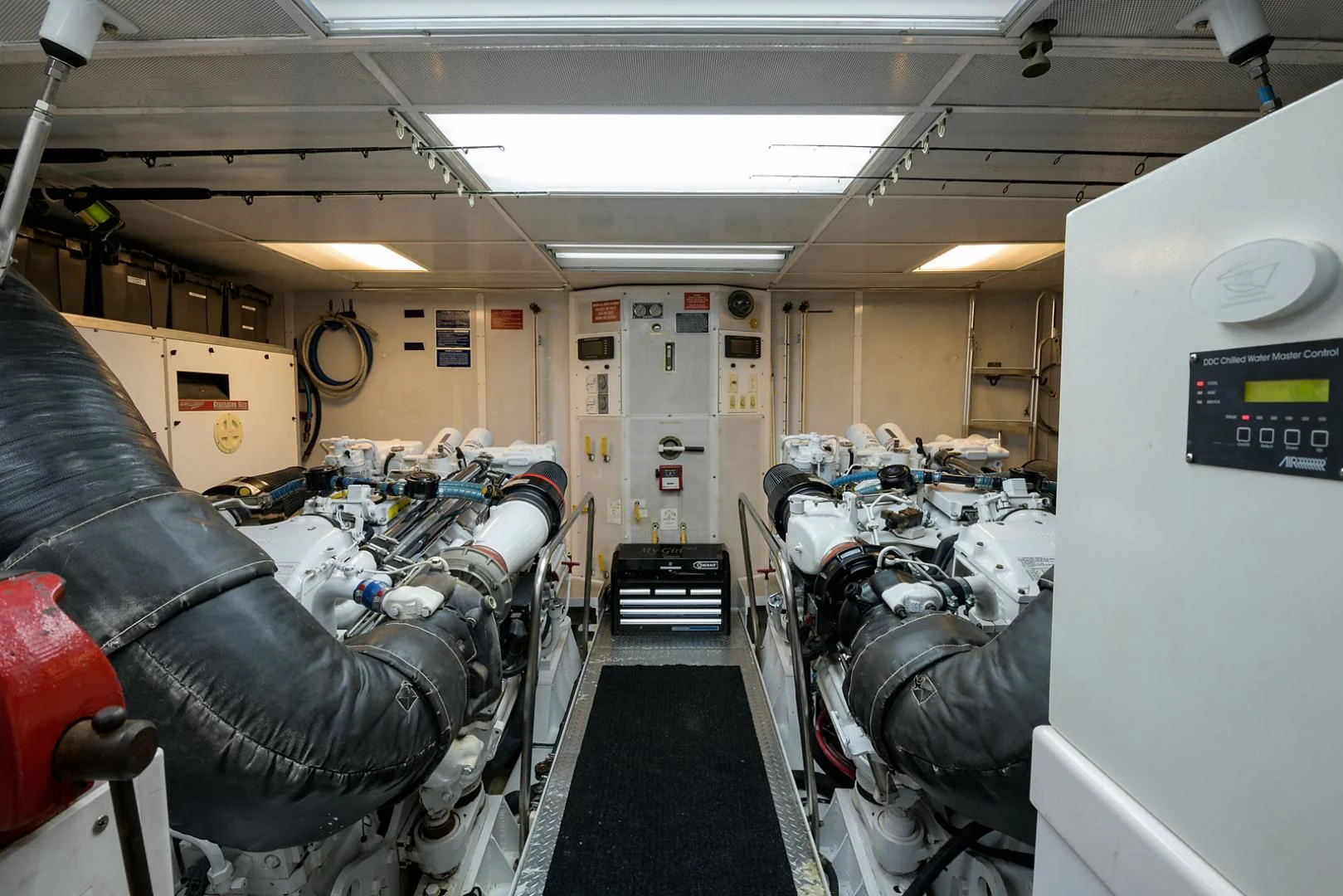 inside of a vehicle with chairs and a row of seats aboard MY GIRL Yacht for Sale