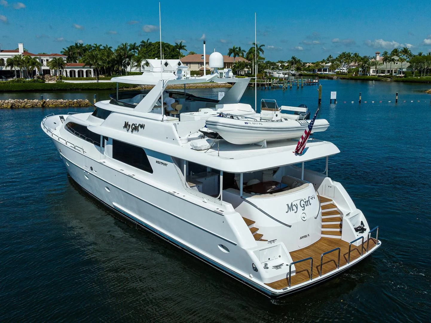 a boat on the water aboard MY GIRL Yacht for Sale