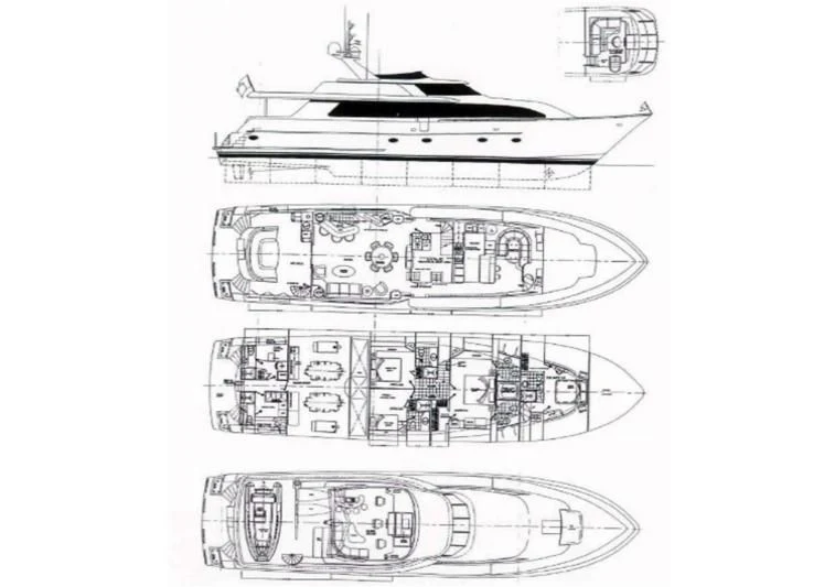 diagram, engineering drawing aboard MY GIRL Yacht for Sale