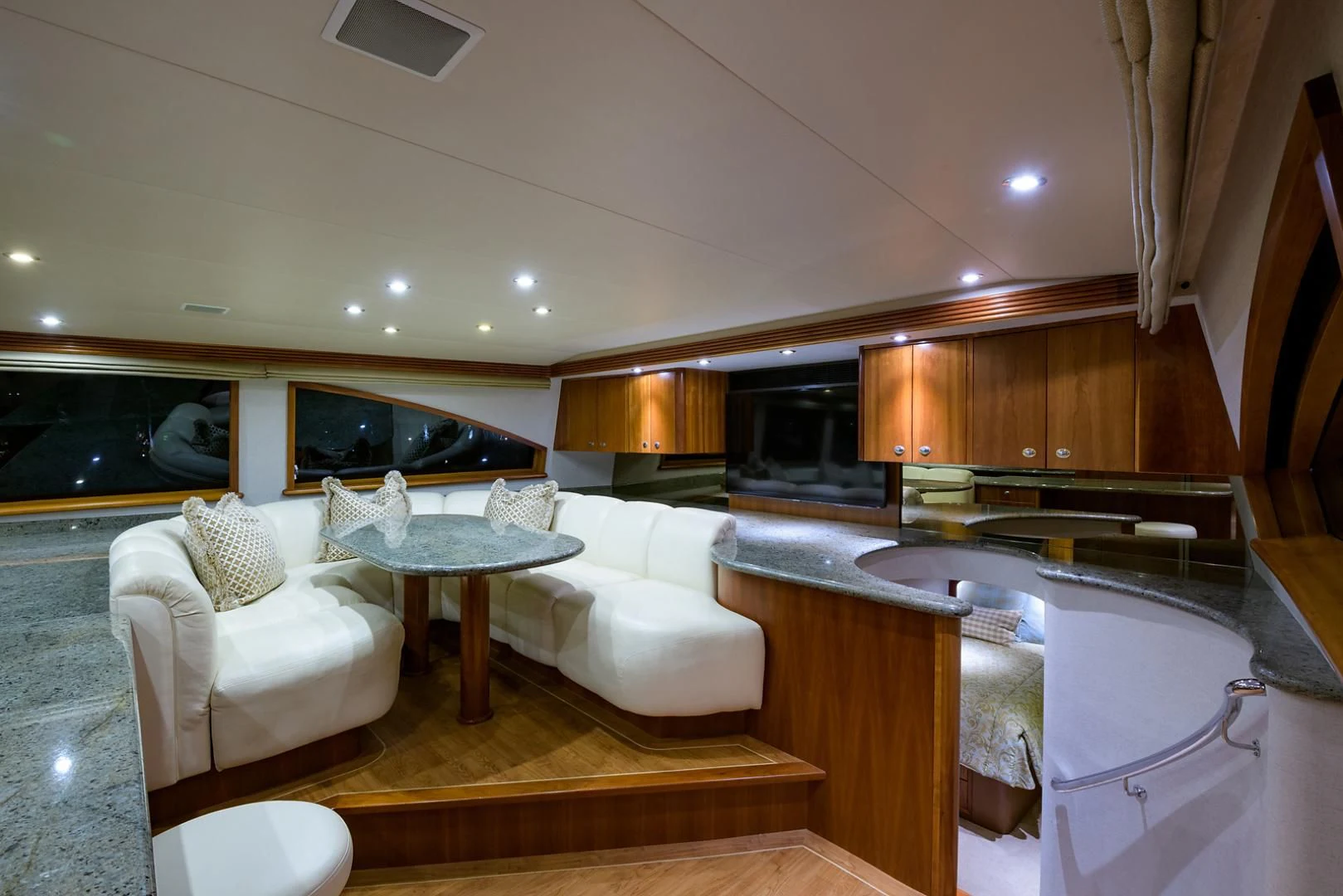 a modern looking living room aboard MY GIRL Yacht for Sale