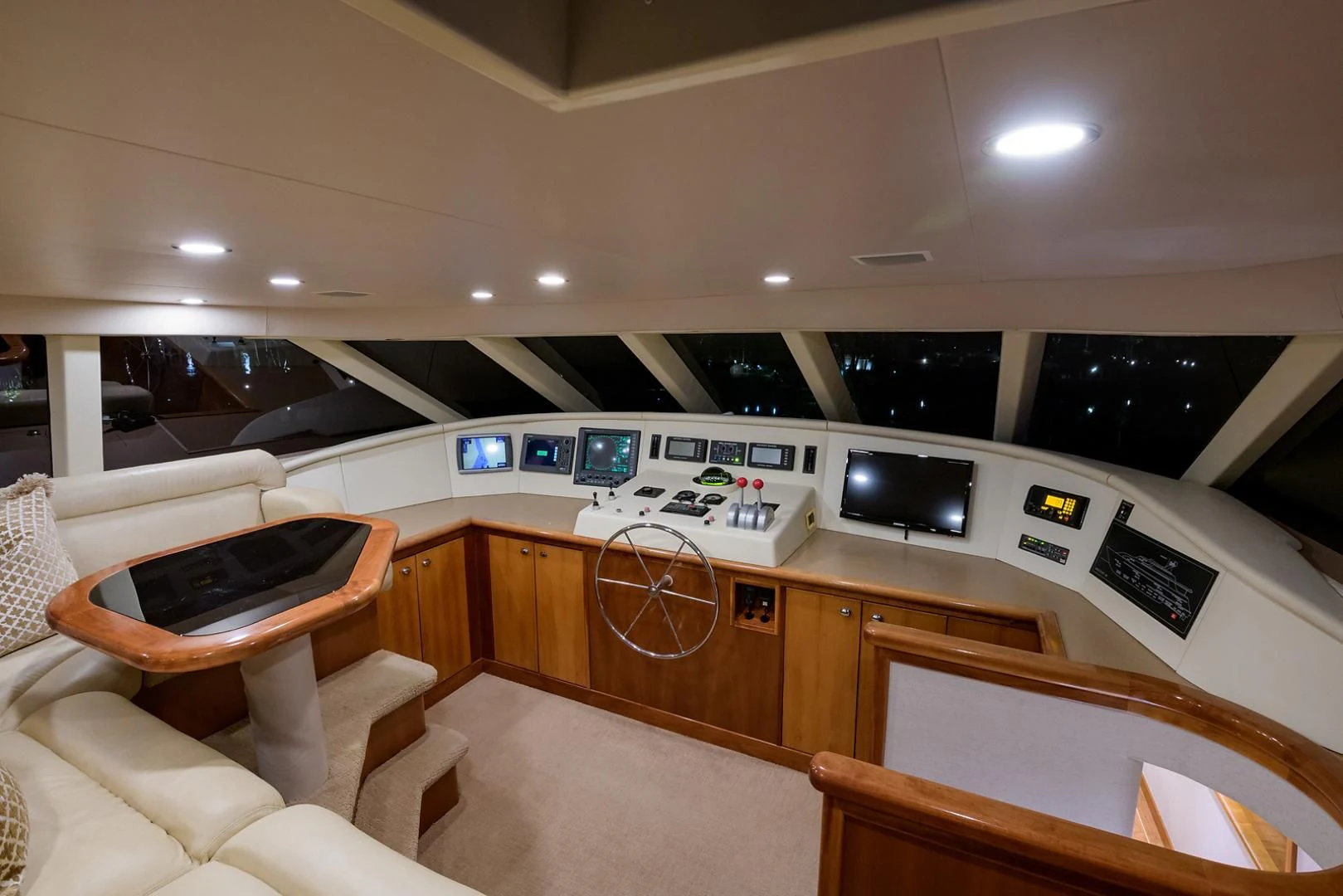 a room with a couch and a television aboard MY GIRL Yacht for Sale