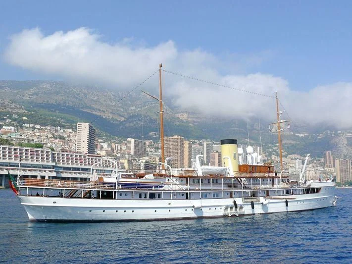 a boat on the water aboard SS DELPHINE Yacht for Sale