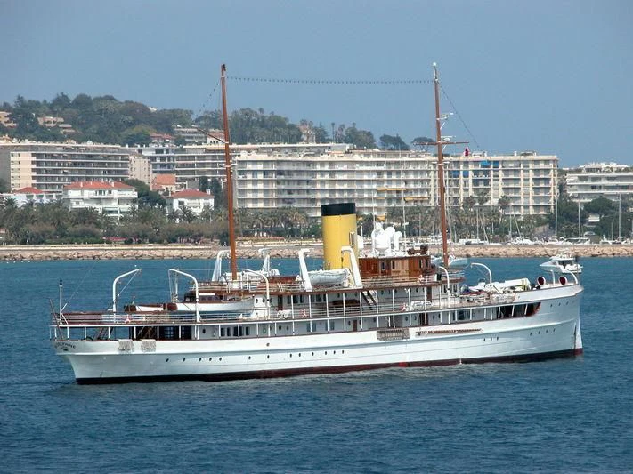 a boat in the water aboard SS DELPHINE Yacht for Sale