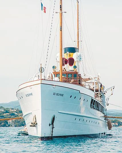 a boat on the water aboard SS DELPHINE Yacht for Sale