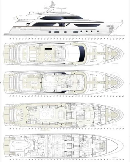 diagram, engineering drawing aboard DARYA Yacht for Sale