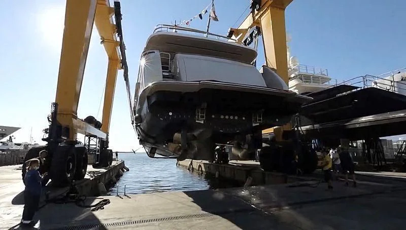 a large ship docked aboard DARYA Yacht for Sale