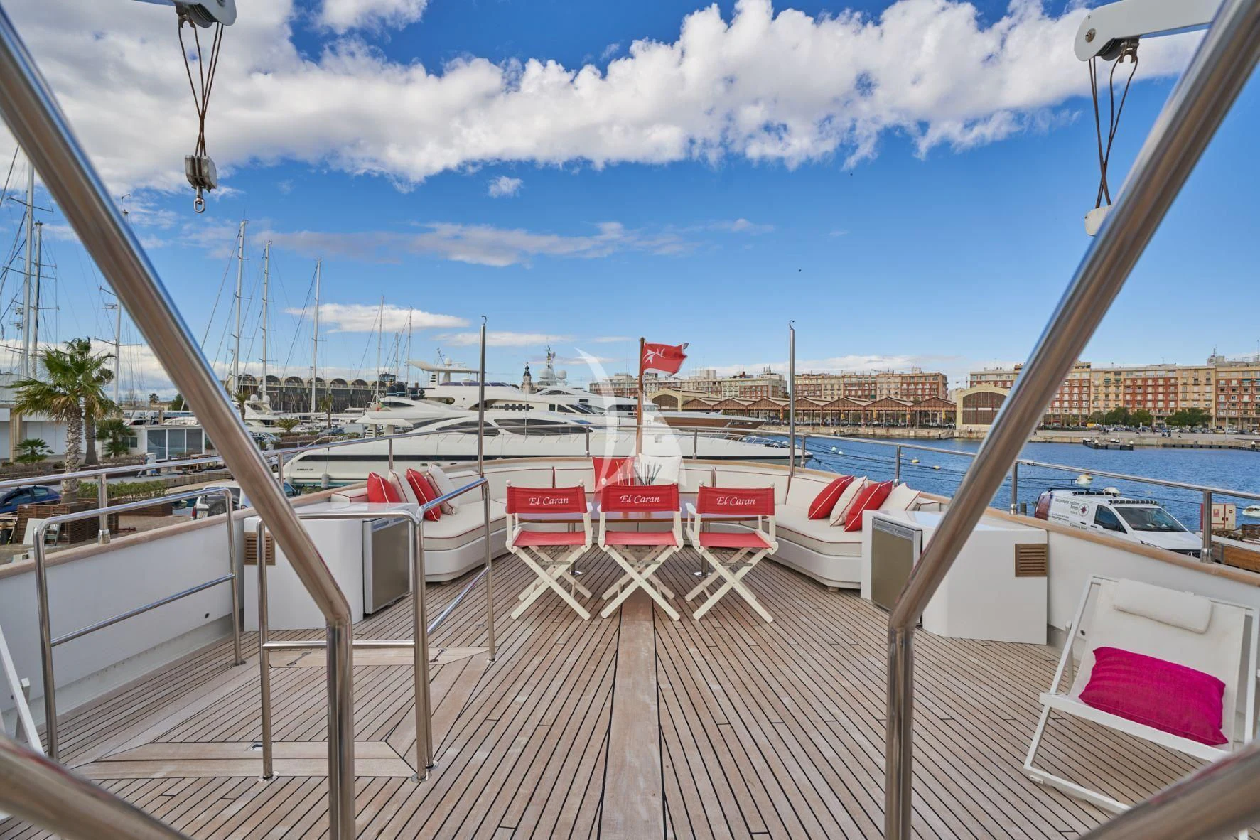 a deck with boats on it aboard DENEB'S DAUGHTERS Yacht for Sale