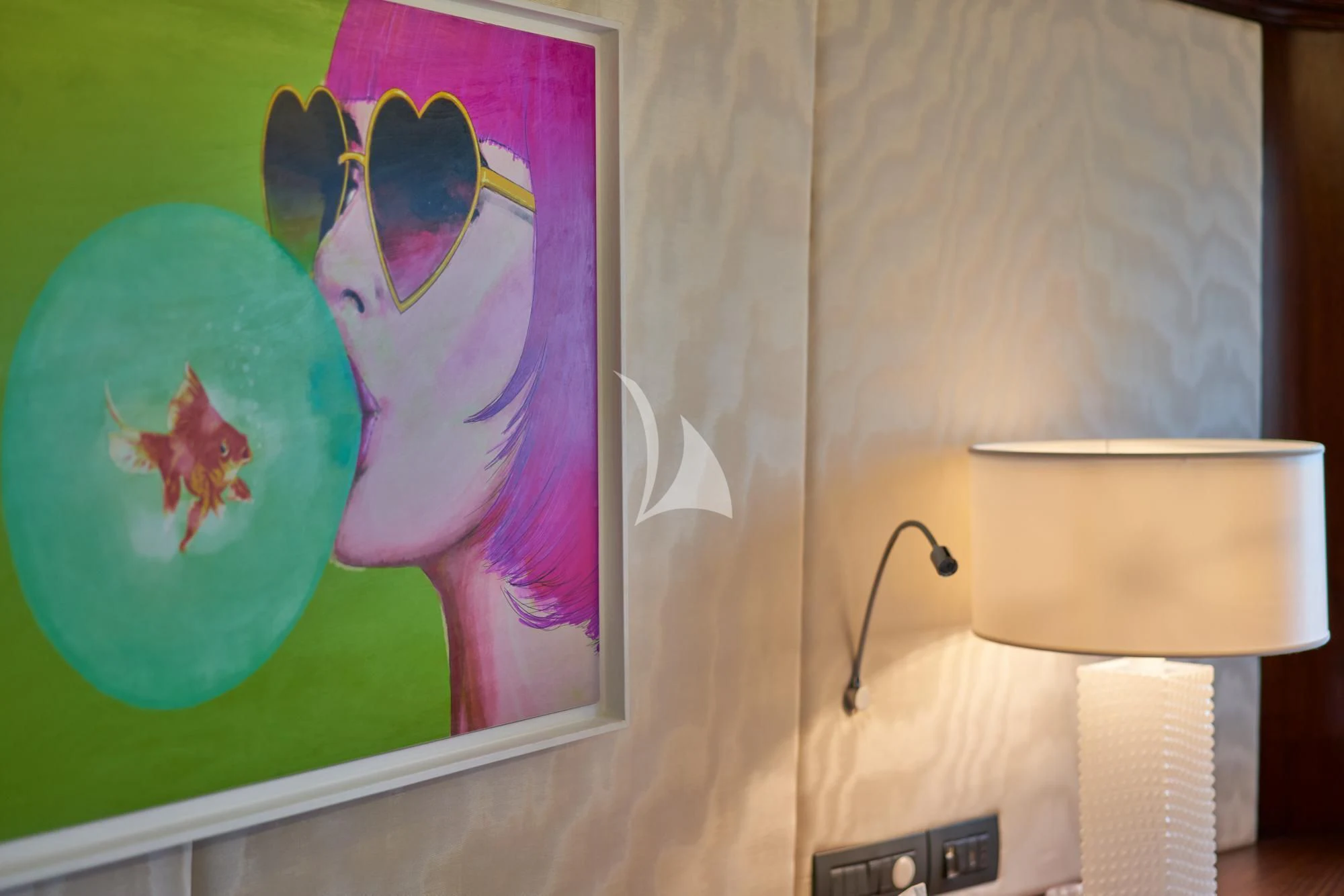 a painting on a wall aboard DENEB'S DAUGHTERS Yacht for Sale