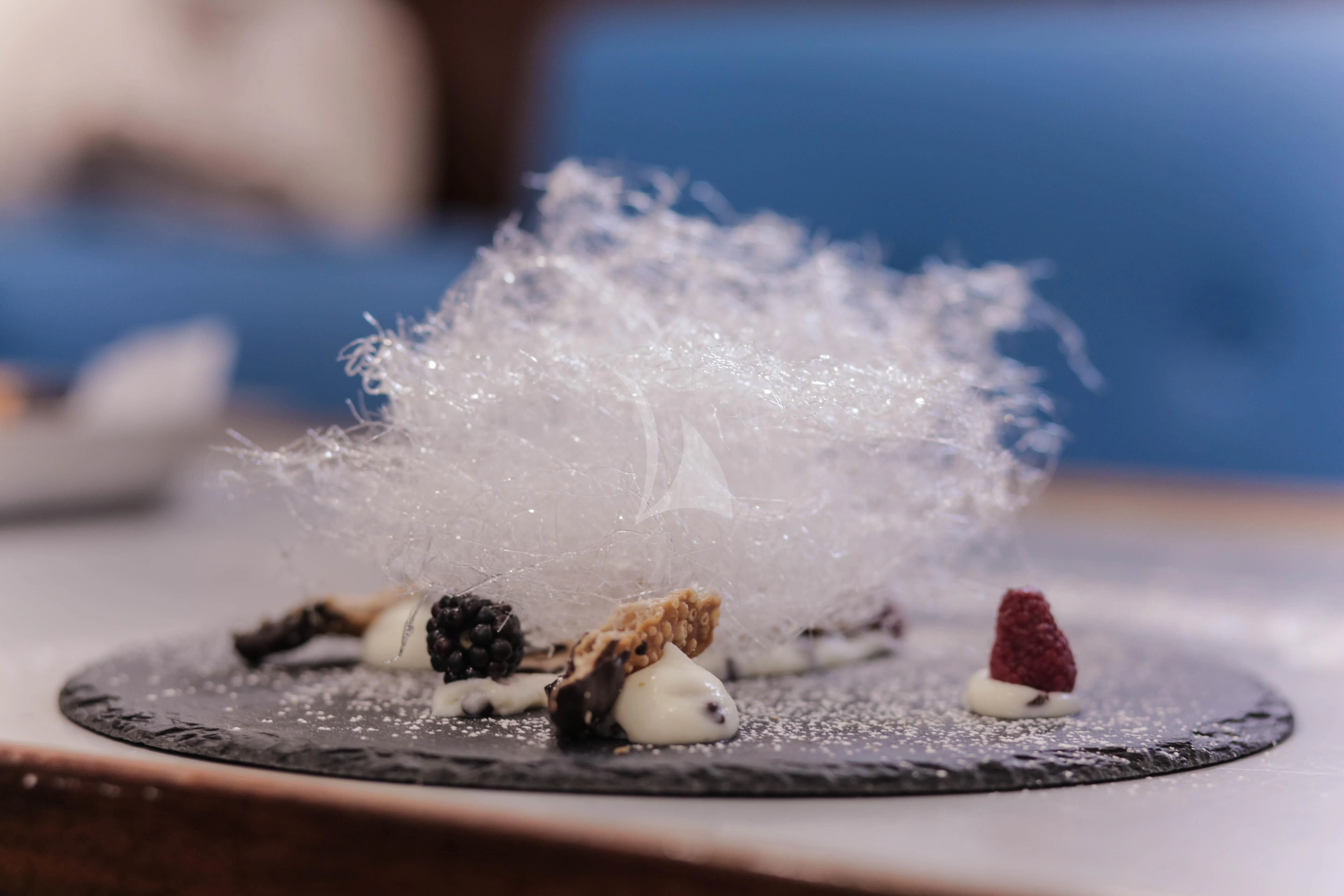 a plate of food aboard DENEB'S DAUGHTERS Yacht for Sale