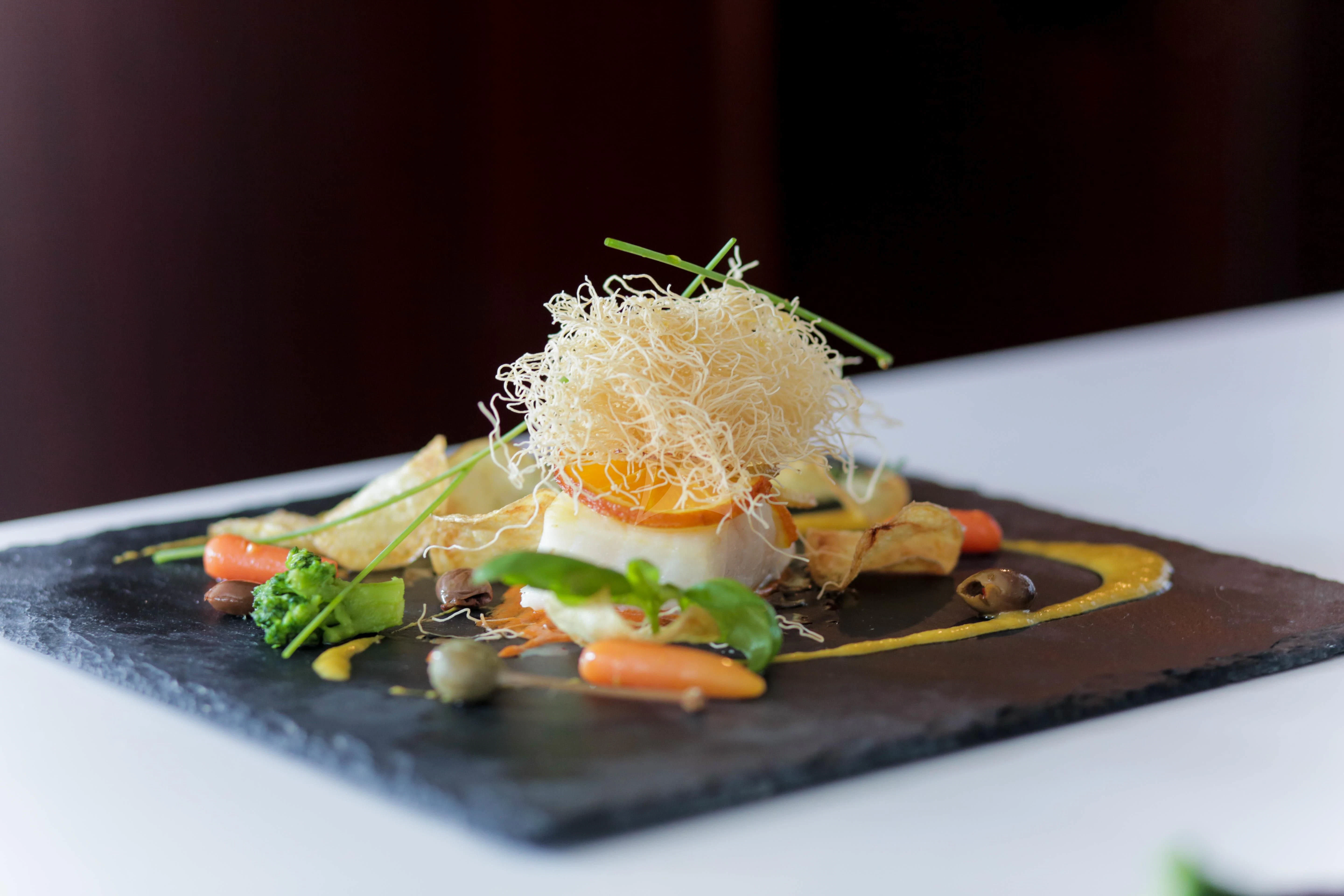 a plate of food aboard DENEB'S DAUGHTERS Yacht for Sale