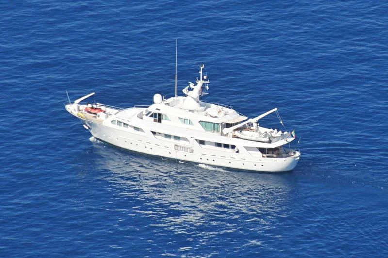 a white boat in the water aboard DENEB'S DAUGHTERS Yacht for Sale