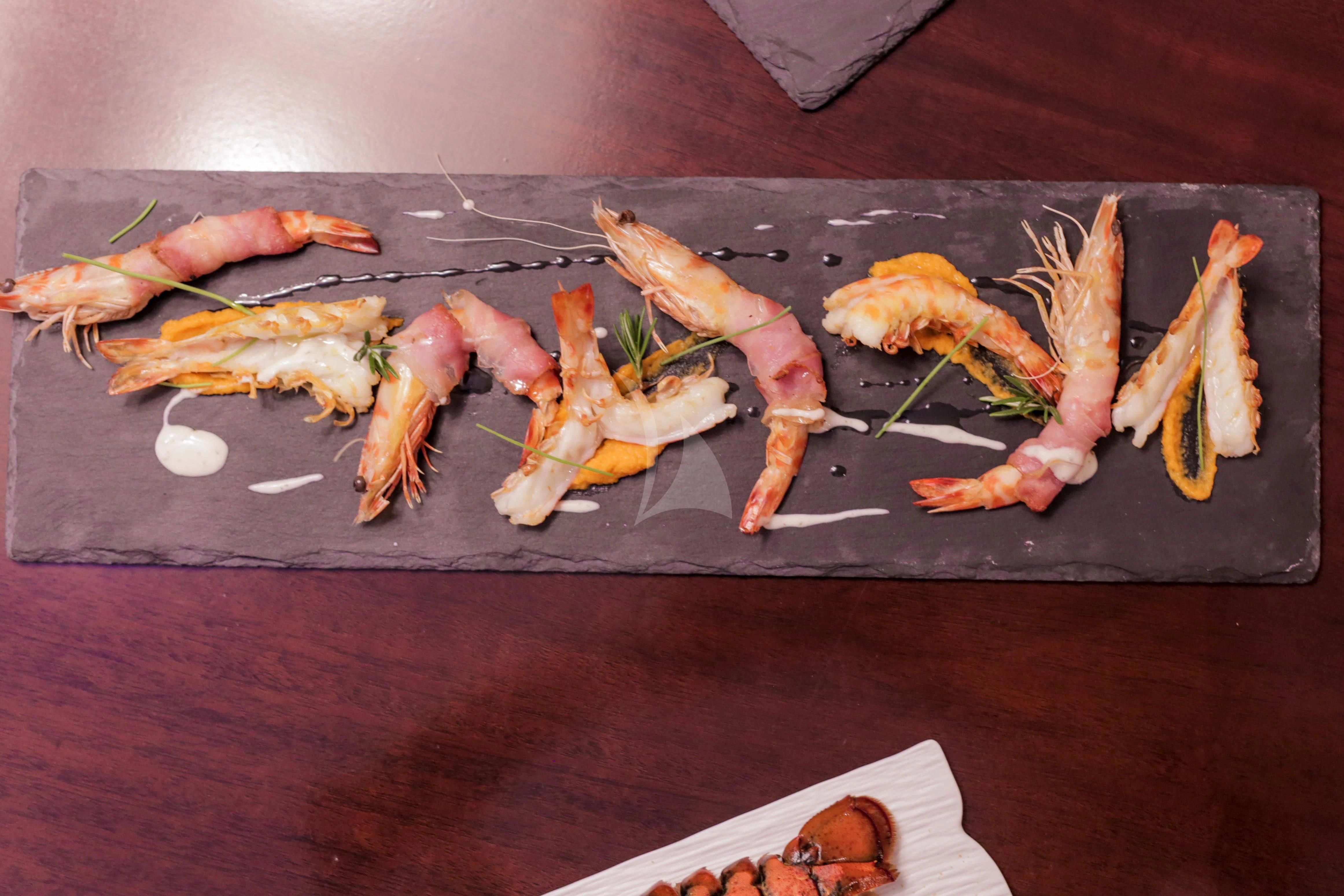a tray of food aboard DENEB'S DAUGHTERS Yacht for Sale
