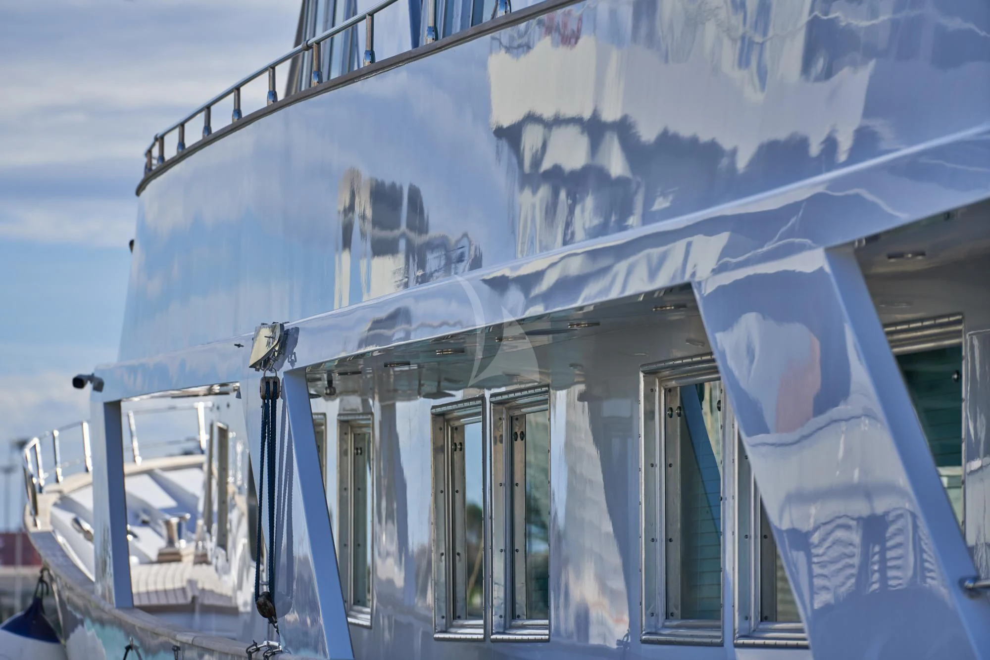 a boat with snow on it aboard DENEB'S DAUGHTERS Yacht for Sale