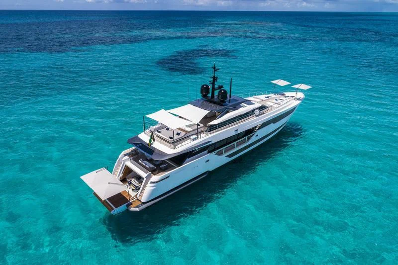 a boat in the water aboard NEVER BLUE Yacht for Sale