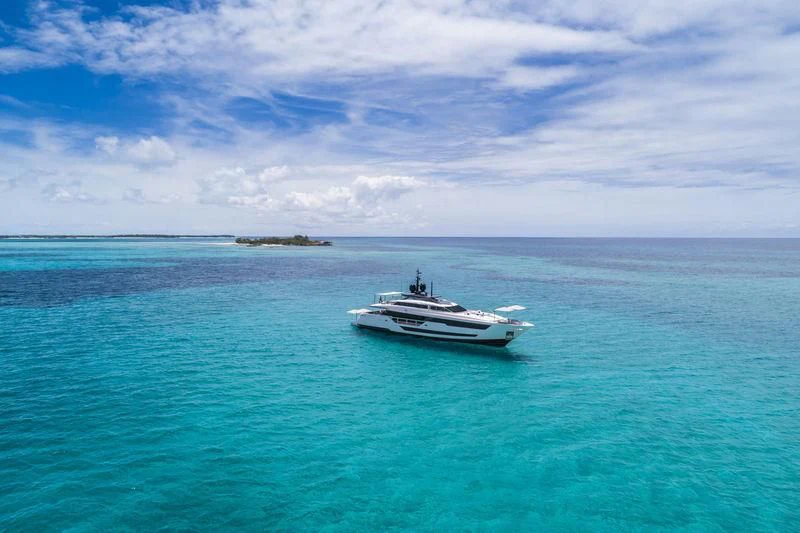 a boat in the water aboard NEVER BLUE Yacht for Sale
