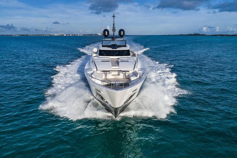 a boat on the water aboard NEVER BLUE Yacht for Sale