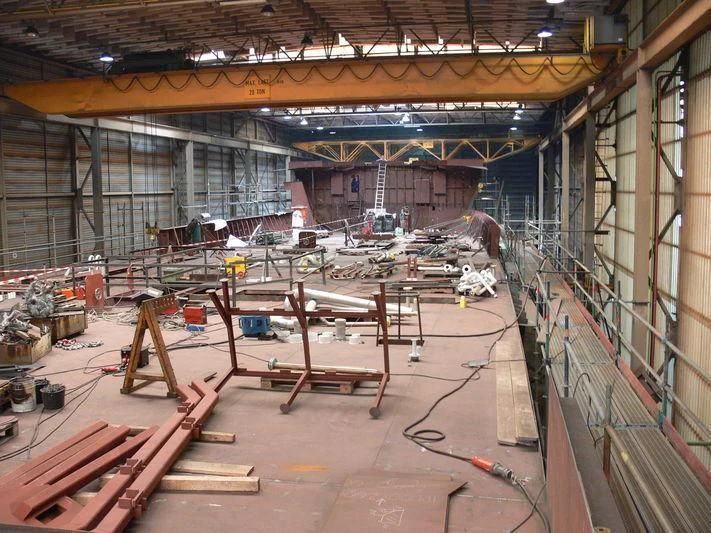 a room with construction equipment aboard VIBRANT CURIOSITY Yacht for Sale