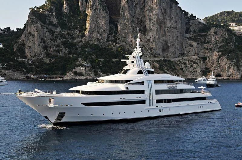 a boat on the water aboard VIBRANT CURIOSITY Yacht for Sale