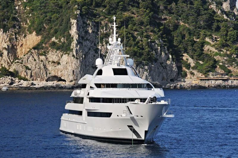 a boat on the water aboard VIBRANT CURIOSITY Yacht for Sale