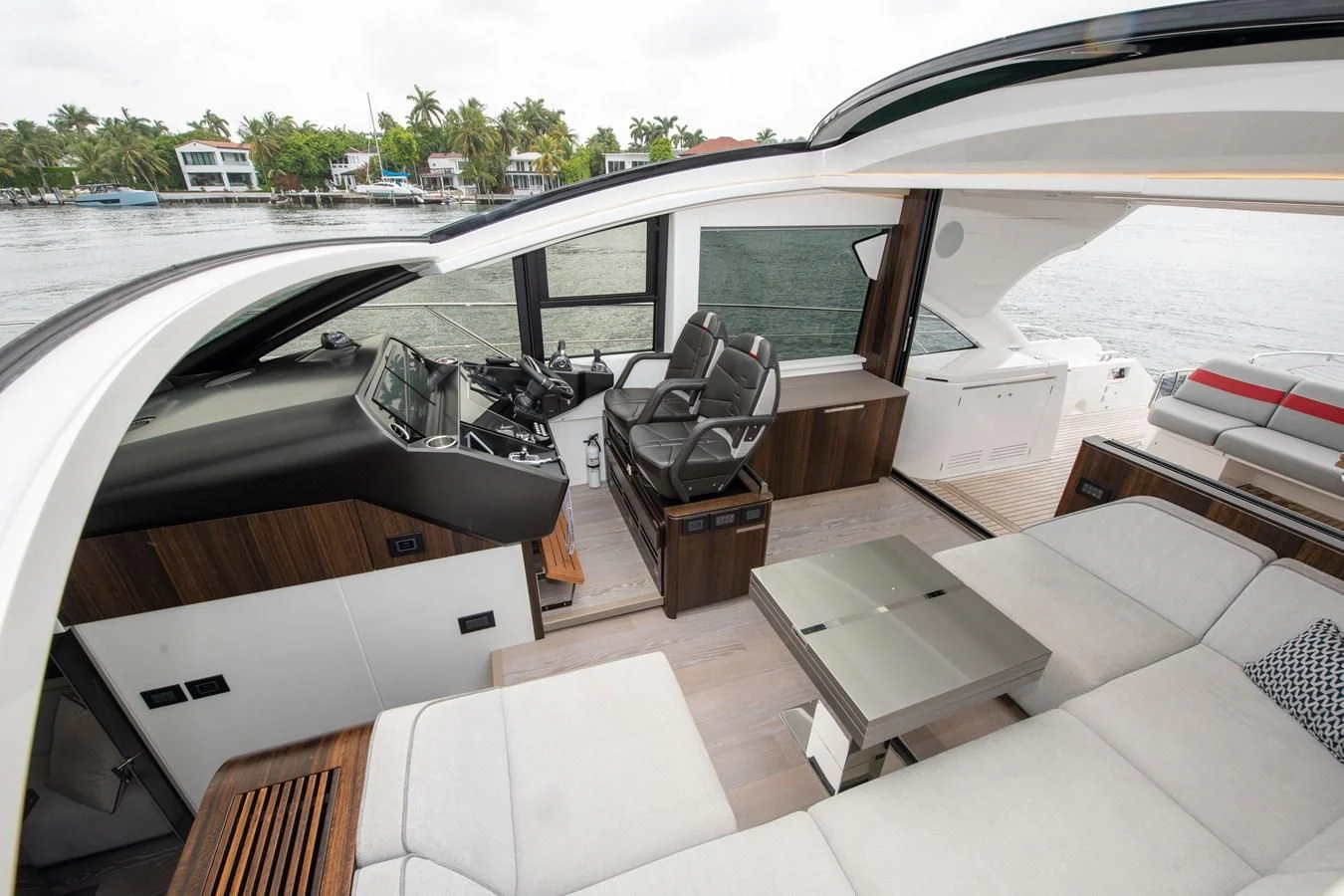 inside of a car aboard INCENTIVIZED Yacht for Sale