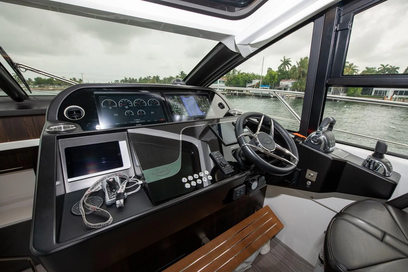 inside of a car aboard INCENTIVIZED Yacht for Sale