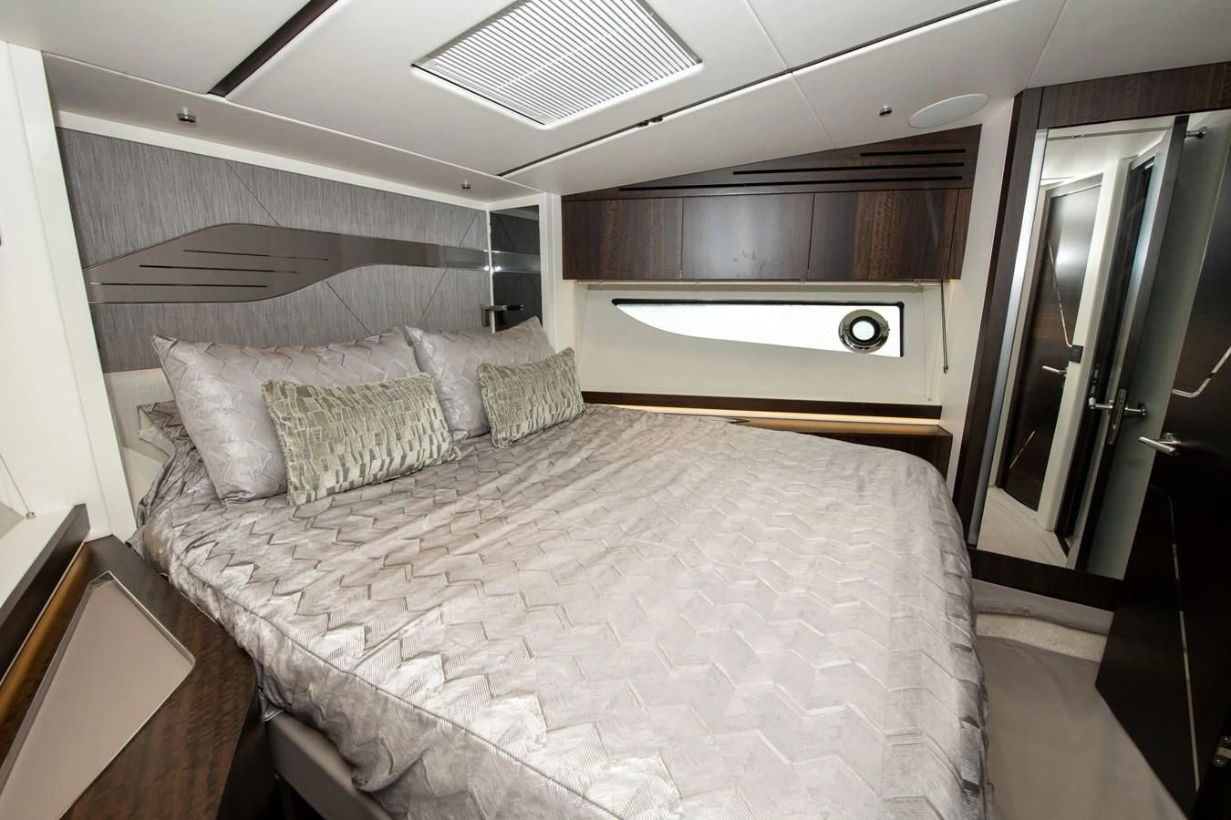 a bed in a room aboard INCENTIVIZED Yacht for Sale
