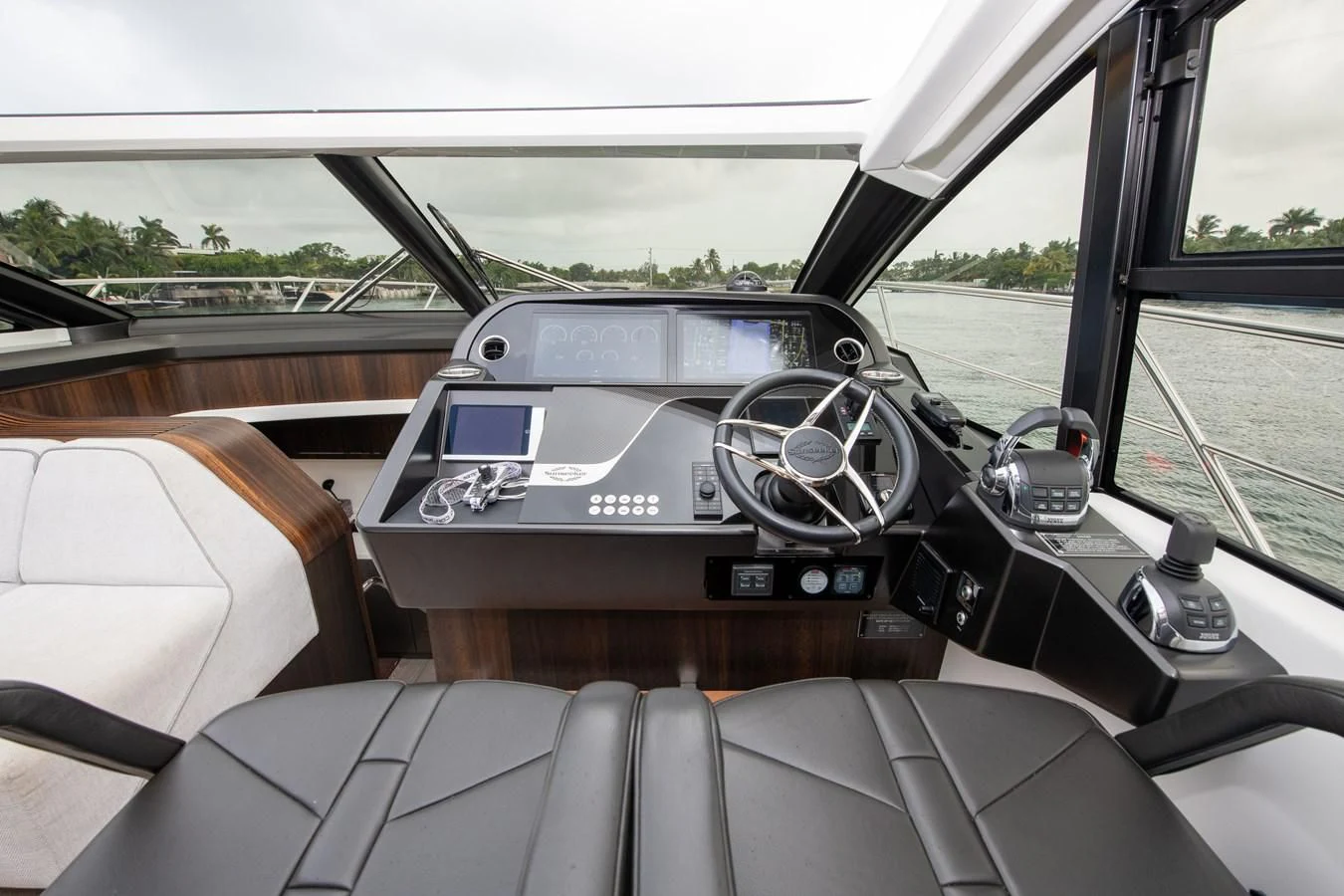 the interior of a car aboard INCENTIVIZED Yacht for Sale