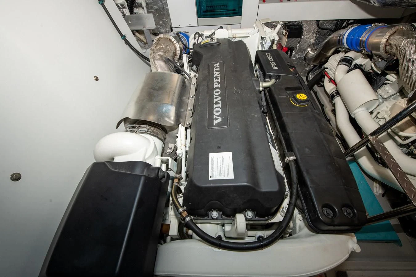 a car engine with a black case aboard INCENTIVIZED Yacht for Sale