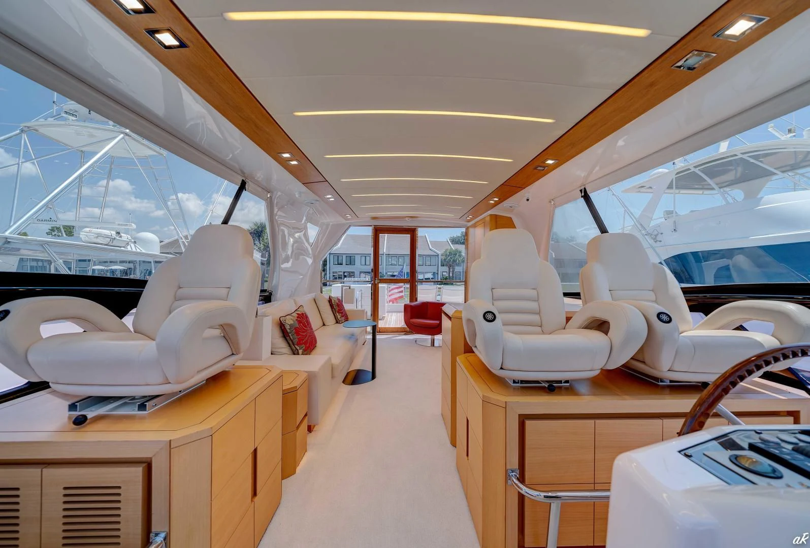 inside of a car aboard NEVER REST Yacht for Sale