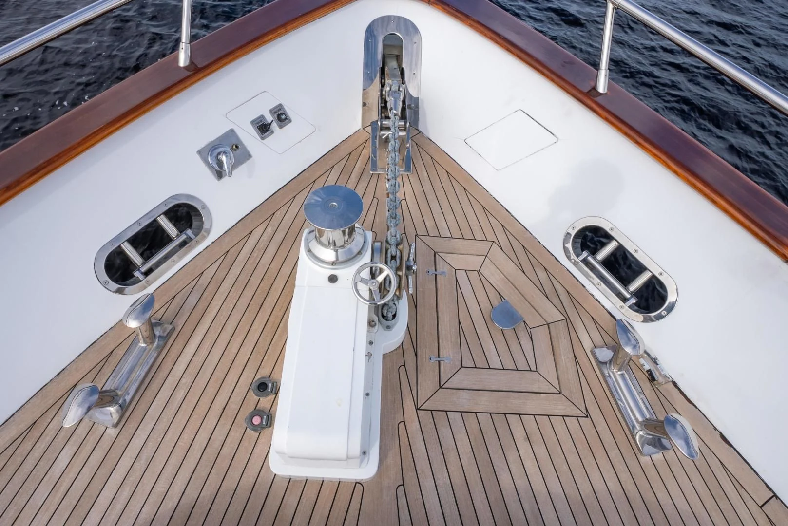 a white rectangular object with a silver object on it aboard NEVER REST Yacht for Sale