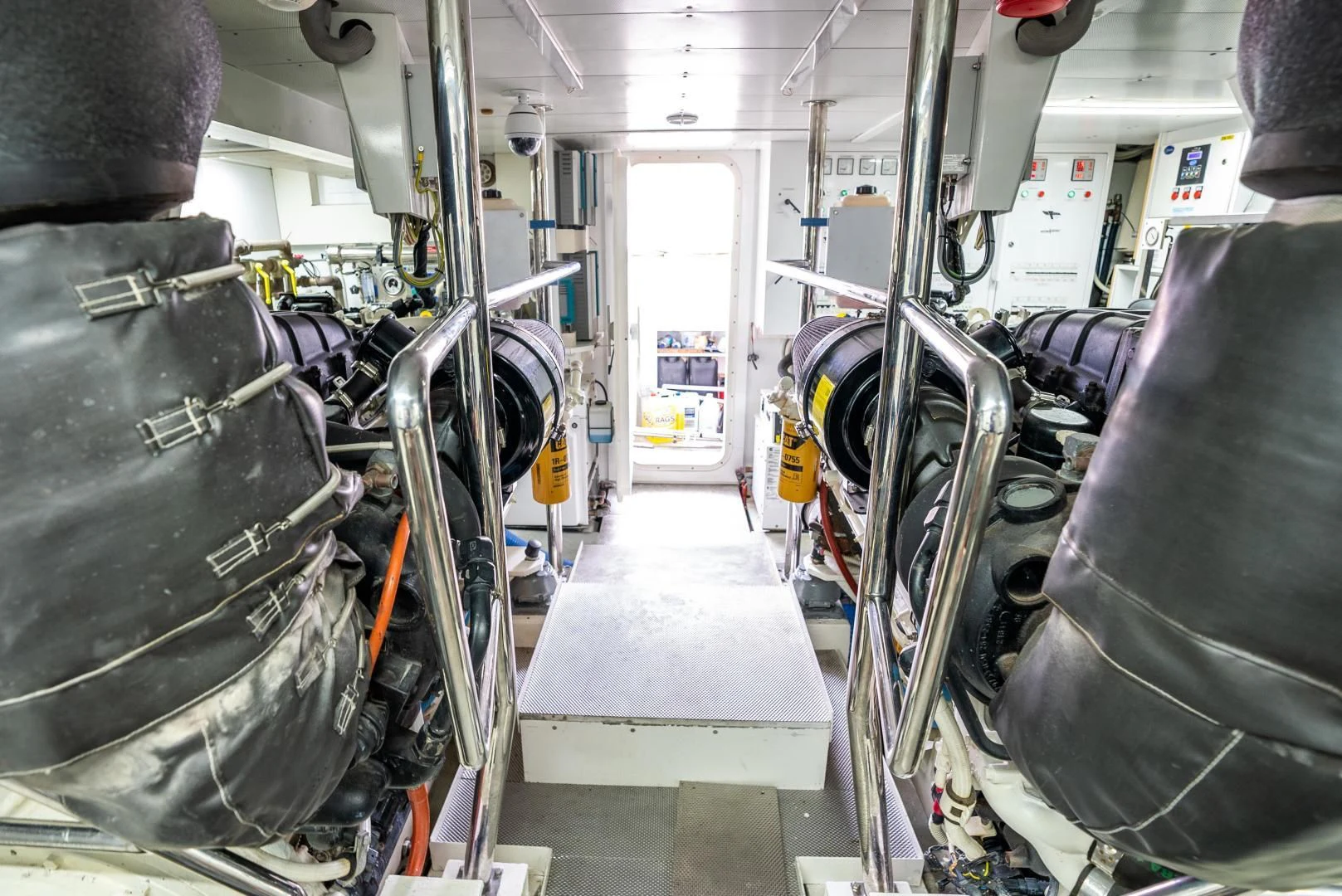 a room with many seats aboard NEVER REST Yacht for Sale