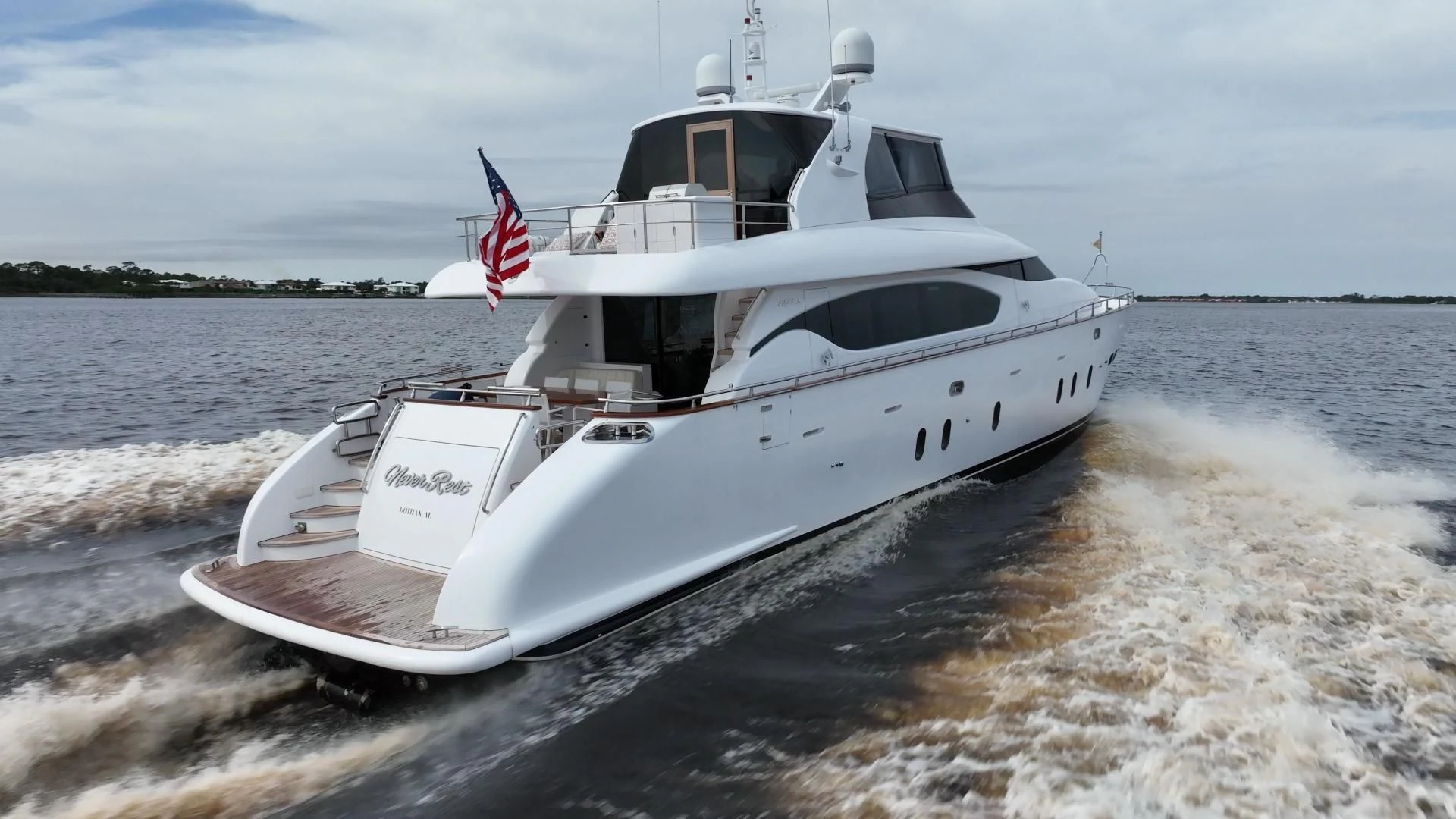 a boat on the beach aboard NEVER REST Yacht for Sale