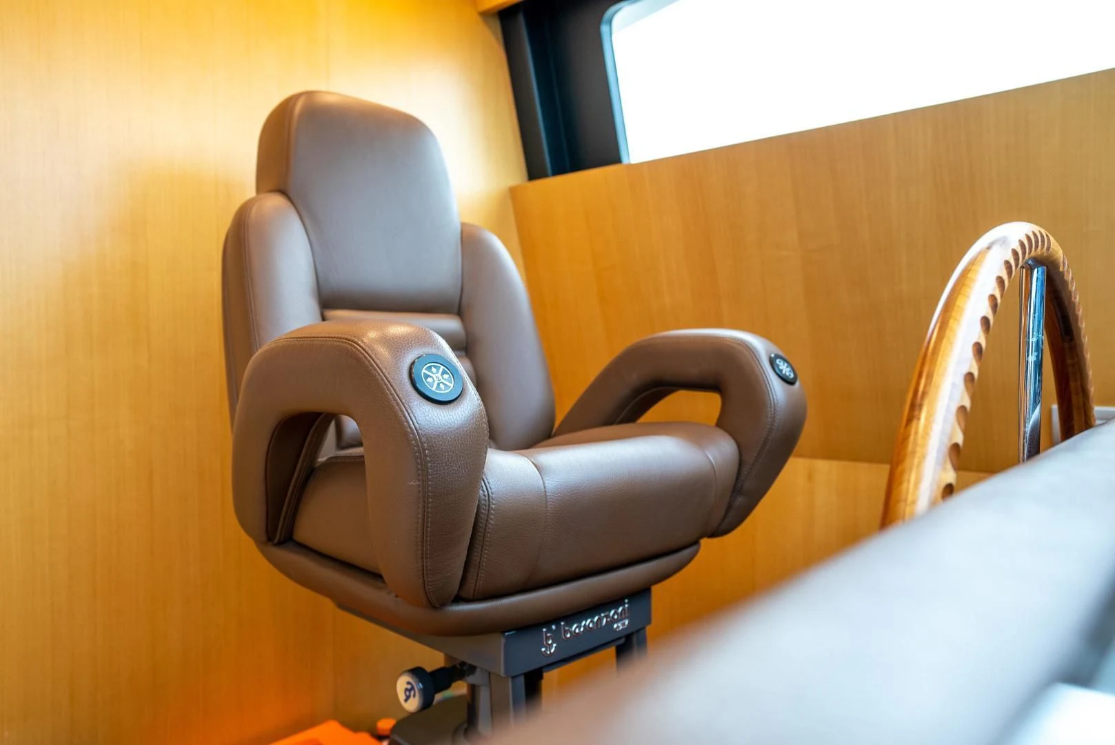 a chair with a seat aboard NEVER REST Yacht for Sale
