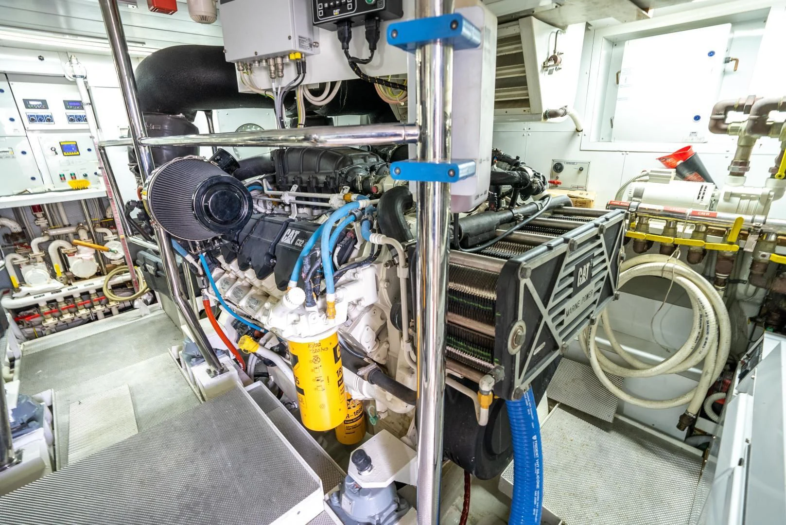 a room with machinery aboard NEVER REST Yacht for Sale